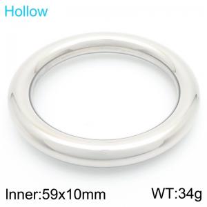 Fashionable and personalized stainless steel 59 × 10mm smooth circle women's temperament silver bangle - KB191601-GC