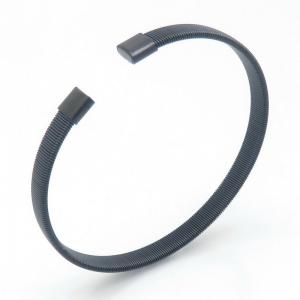 Stainless Steel Black-plating Bangle - KB191694-HB