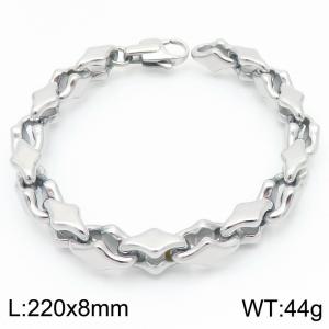 Vintage Silver Skeleton Stainless Steel Men's Bracelet - KB191699-KFC