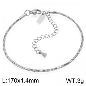 Fashionable and minimalist stainless steel 1.4mm snake chain bracelet with square tail tag - KB191944-Z