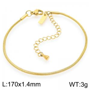 Fashionable and minimalist stainless steel 1.4mm snake chain bracelet with square tail tag - KB191945-Z