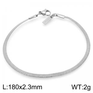 Fashionable and minimalist stainless steel 2.3mm blade chain bracelet with square tail tag - KB191946-Z