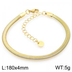 Fashionable and minimalist stainless steel 4mm flat snake chain bracelet - KB191951-Z