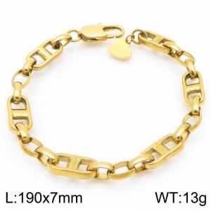 Stylish and minimalist stainless steel 7mm Japanese style chain bracelet - KB191960-Z