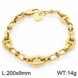 Stylish and minimalist stainless steel 9mm Japanese style chain bracelet - KB191962-Z