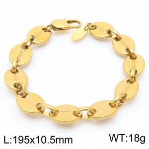 Fashionable and minimalist stainless steel 10.5mm coffee bean chain bracelet - KB191968-Z