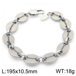 Fashionable and minimalist stainless steel 10.5mm coffee bean chain bracelet - KB191969-Z