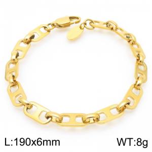 Fashionable and minimalist 6mm Japanese style stainless steel chain bracelet - KB191970-Z