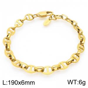Fashionable and minimalist 6mm Japanese style stainless steel chain bracelet - KB191972-Z