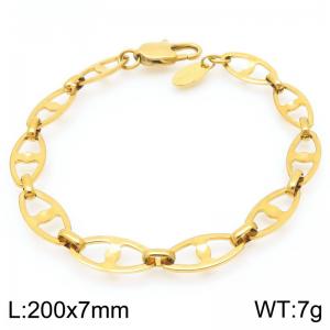 Stylish and minimalist 7mm oval Japanese chain stainless steel bracelet - KB191974-Z