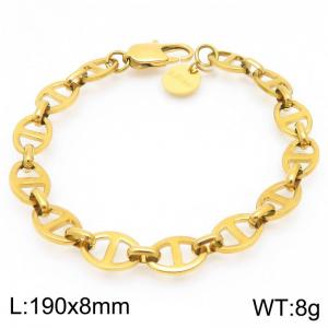 Fashionable and minimalist 8mm Japanese style stainless steel chain bracelet - KB191976-Z