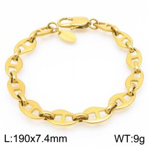 Fashionable and minimalist 7.4mm Japanese style stainless steel chain bracelet - KB191978-Z