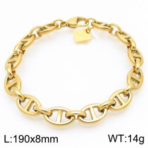 Fashionable and minimalist 8mm Japanese style stainless steel chain bracelet - KB191981-Z