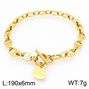 Fashionable and minimalist 6mm Japanese style stainless steel OT buckle bracelet - KB191983-Z