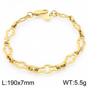 Fashionable and minimalist cross hollow chain stainless steel bracelet - KB191984-Z