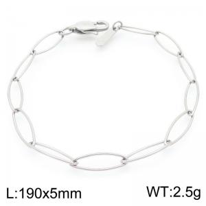 Fashionable and Simple Round Thread Elliptical O-Chain Stainless Steel Bracelet - KB191987-Z