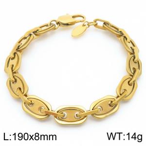 Fashionable and minimalist double-layer pig nose chain stainless steel bracelet - KB191990-Z