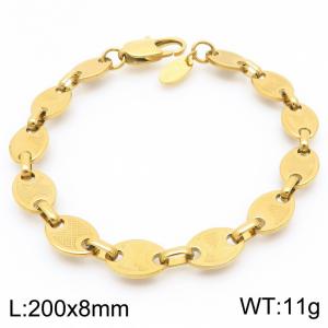 Fashionable and minimalist coffee bean chain stainless steel bracelet - KB191994-Z