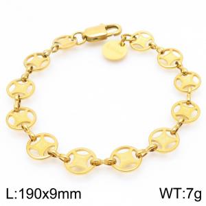 Fashionable and minimalist antique coin chain stainless steel bracelet - KB191996-Z