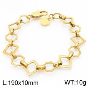Fashionable and minimalist geometric splicing chain stainless steel bracelet - KB191999-Z