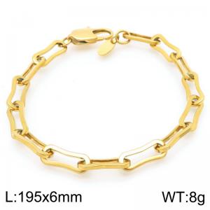 Fashionable and minimalist curved square chain stainless steel bracelet - KB192001-Z