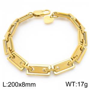 Fashionable and minimalist square pig nose chain stainless steel bracelet - KB192004-Z
