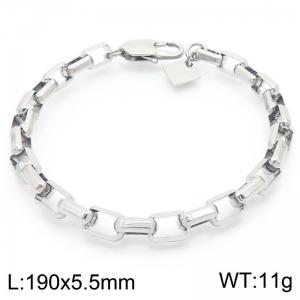 Fashionable and minimalist long box chain stainless steel bracelet - KB192024-Z