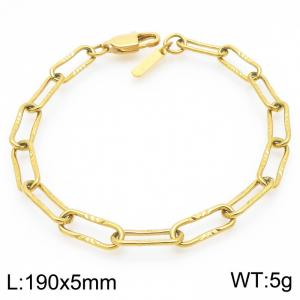 Fashionable and minimalist indentation square wire chain stainless steel bracelet - KB192037-Z