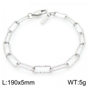 Fashionable and minimalist indentation square wire chain stainless steel bracelet - KB192038-Z