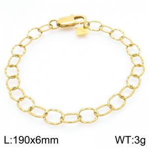 Fashionable and minimalist indentation circular square wire chain stainless steel bracelet - KB192041-Z