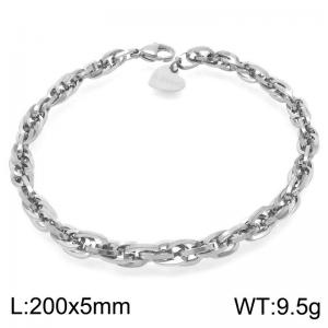 Fashion simple square Fried Dough Twists chain stainless steel bracelet - KB192051-Z