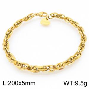 Fashion simple square Fried Dough Twists chain stainless steel bracelet - KB192052-Z
