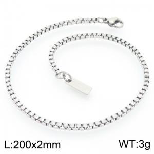 Fashionable and minimalist 2mm box chain stainless steel bracelet - KB192054-Z