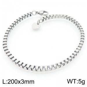 Fashionable and minimalist 3mm box chain stainless steel bracelet - KB192056-Z