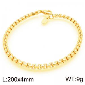 Fashionable and minimalist 4mm square pearl chain stainless steel bracelet - KB192059-Z