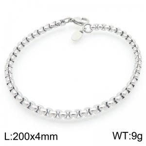 Fashionable and minimalist 4mm square pearl chain stainless steel bracelet - KB192060-Z