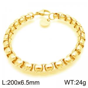 Fashionable and minimalist 6.5mm square pearl chain stainless steel bracelet - KB192061-Z