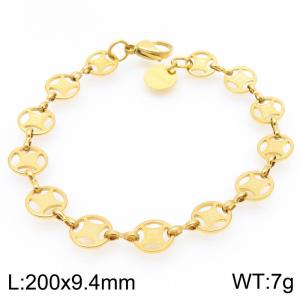 Fashionable and minimalist antique coin splicing stainless steel bracelet - KB192068-Z