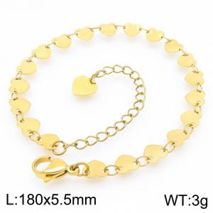 Fashionable and minimalist heart-shaped stainless steel bracelet with patchwork - KB192070-Z