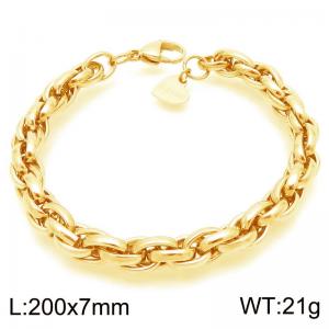 Fashion simple Fried Dough Twists chain stainless steel bracelet - KB192075-Z