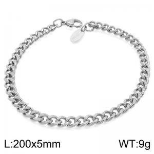 Fashionable and minimalist 5mm double-sided ground Cuban chain stainless steel bracelet - KB192086-Z