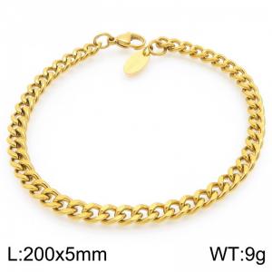 Fashionable and minimalist 5mm double-sided ground Cuban chain stainless steel bracelet - KB192087-Z