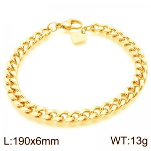 Fashionable and minimalist 6mm double-sided ground Cuban chain stainless steel bracelet - KB192088-Z