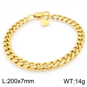 Fashionable and minimalist 5mm trimmed Cuban chain stainless steel bracelet - KB192093-Z