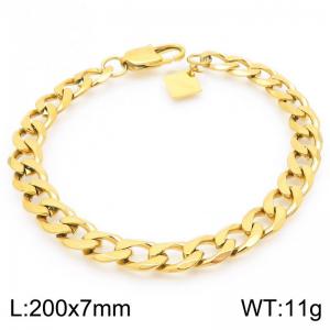 Fashionable and minimalist trimmed Figaro chain stainless steel bracelet - KB192095-Z