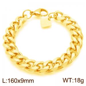 Fashionable and minimalist six sided ground Cuban chain stainless steel bracelet - KB192096-Z