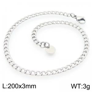 Stylish and minimalist 3mm Figaro stainless steel chain bracelet - KB192103-Z