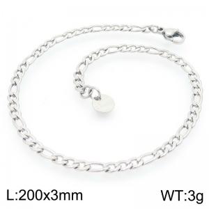 Fashionable and minimalist 3mm 3:1 Figaro chain stainless steel bracelet - KB192105-Z