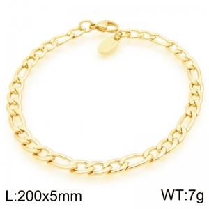 Fashionable and minimalist 5mm 3:1 Figaro chain stainless steel bracelet - KB192108-Z