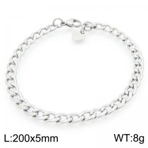 Stylish and minimalist 5mm Figaro stainless steel chain bracelet - KB192112-Z